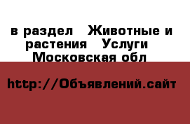  в раздел : Животные и растения » Услуги . Московская обл.